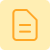 Yellow icon of a document with a form symbol on a bright orange square background.