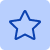 Outlined star icon on a blue square background.