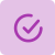 Purple square icon with a white checkmark centered inside.