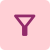 White funnel filter icon on a pink square background.