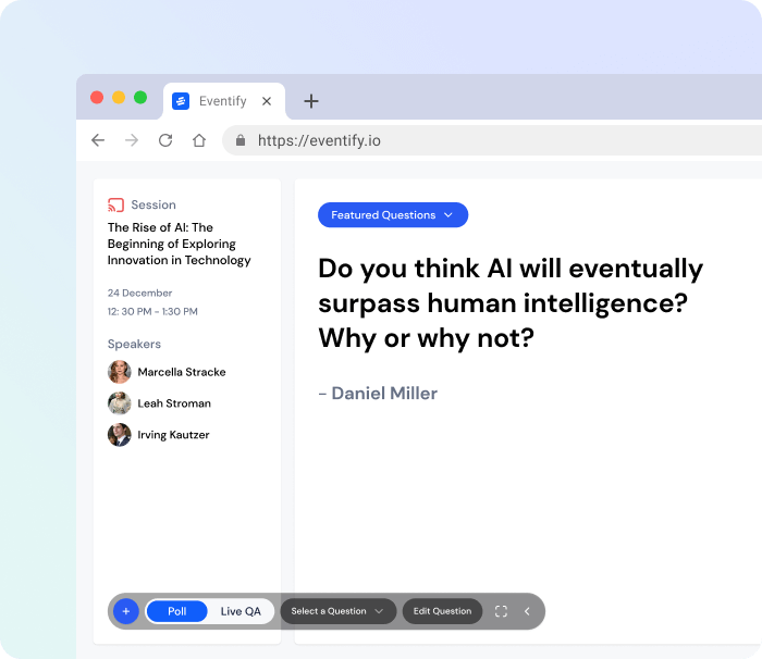 Evenitfy conference q&a app is ideally built for the presenters