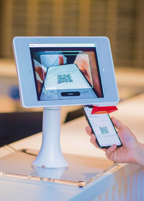 image of an self check in kiosk machine for event tickets