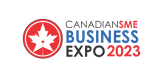 Canadian SME Business Expo 2023 logo with a red maple leaf in a circle.