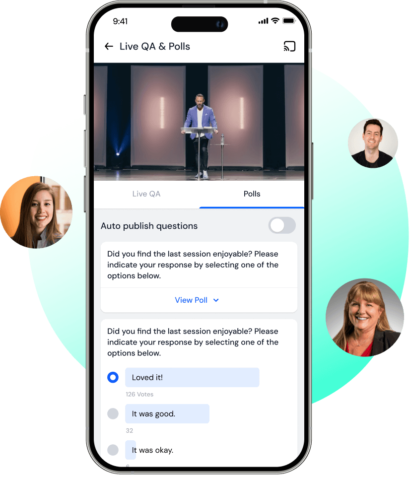 Live polls and Q&A on mobile