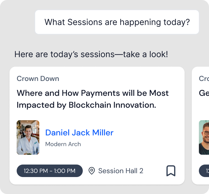 mockup showing the Event AI feature of host.
