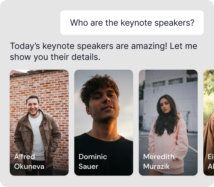 mockup showing the Event AI feature of host.