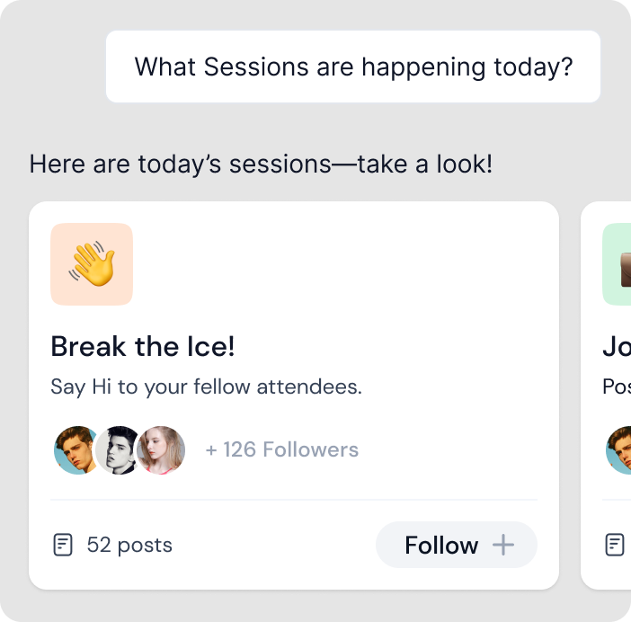 mockup showing the Event AI feature of host.