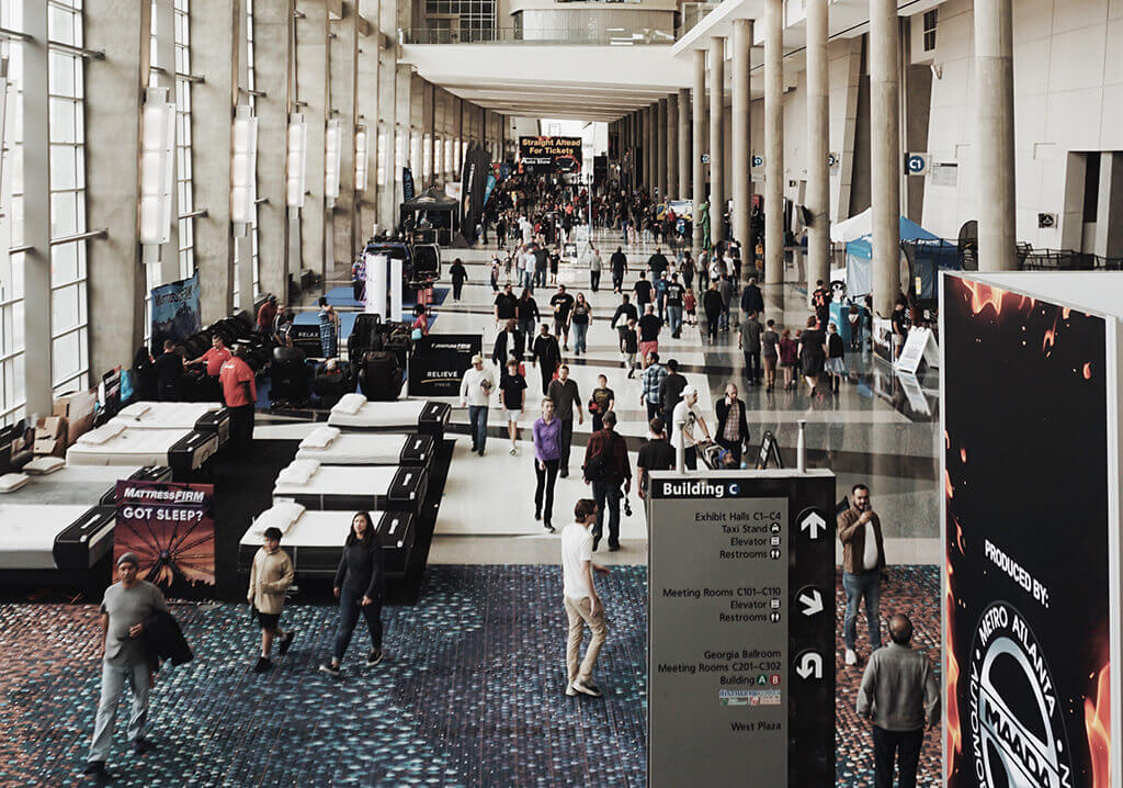 A visual representation of trade shows managed with tradeshow app